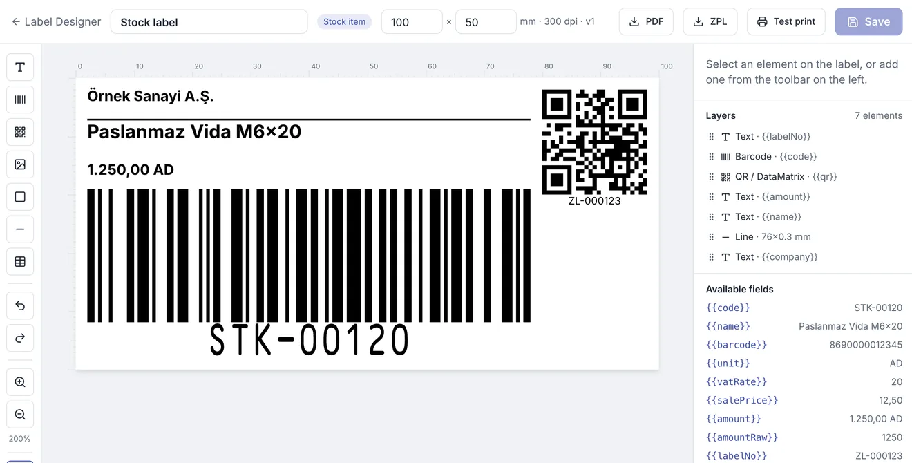 Warehouse Management: Design your own labels